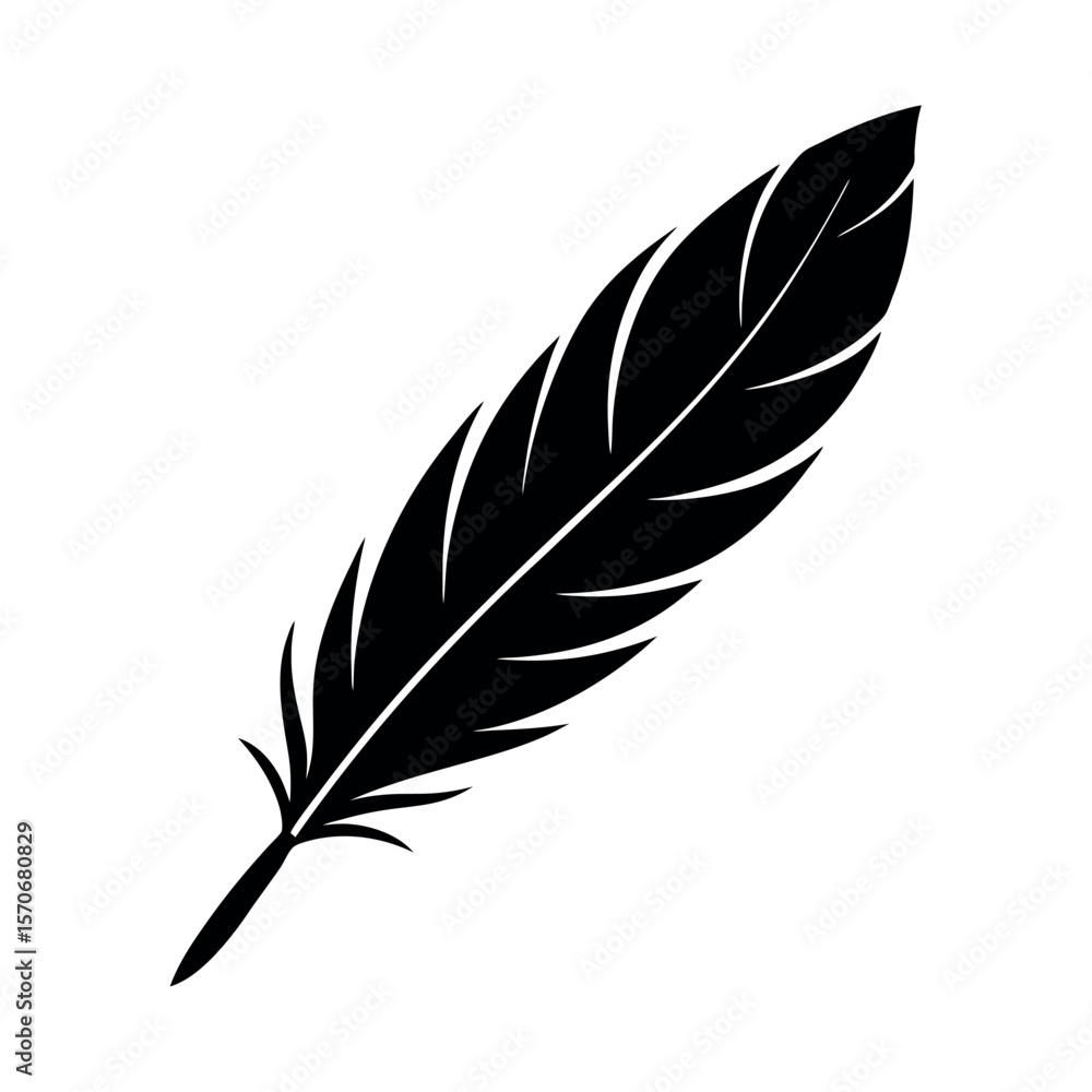 Obraz premium Green Feather Icon 