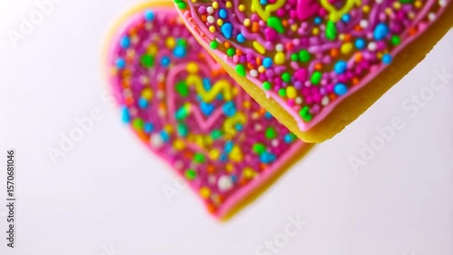 Colorful heart shaped cookies