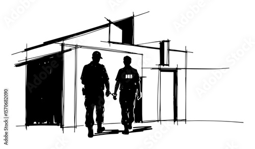 police officers fbi agents walking silhouette vector