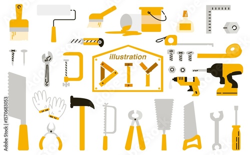 diy工具のイラスト素材セット
