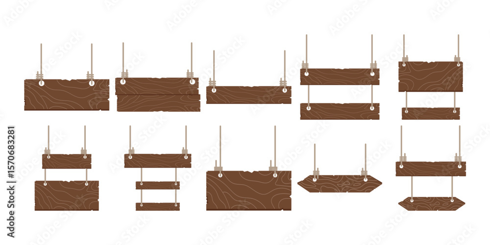 Naklejka premium Hanging Wooden Sign