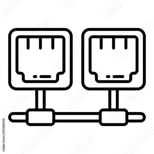 Premium design icon of ethernet ports