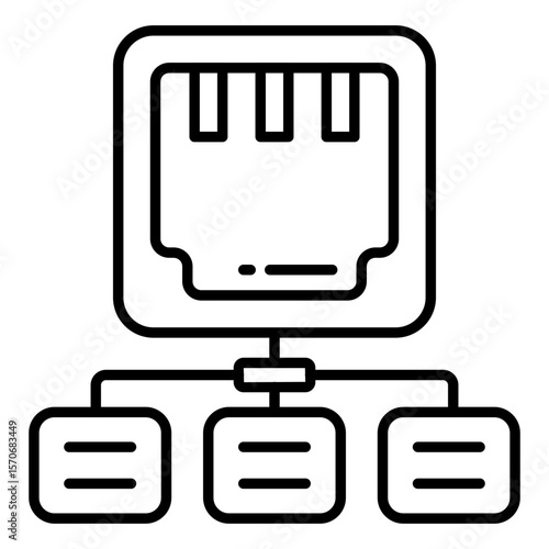 Perfect design icon of ethernet port network