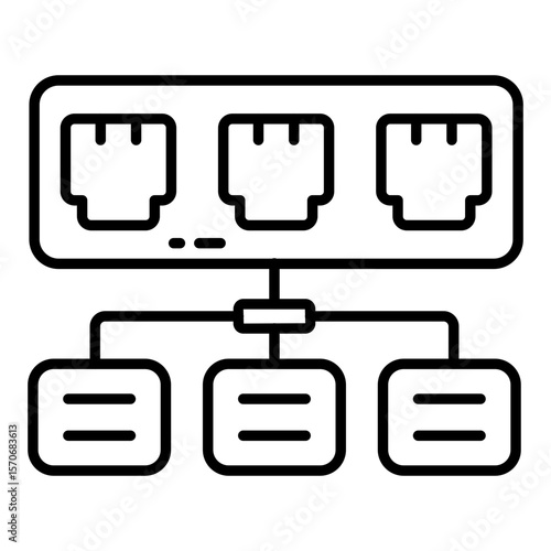 Perfect design icon of ethernet port network