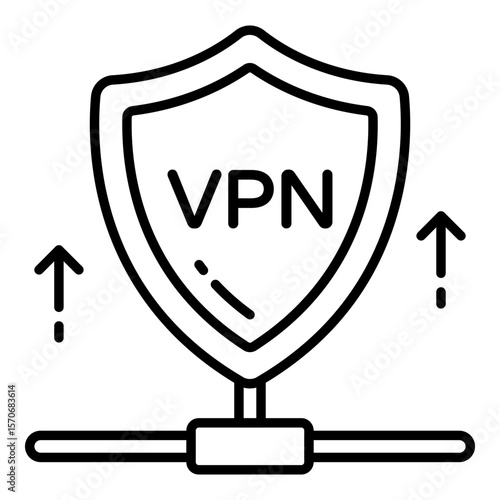 solid design icon of secure VPN