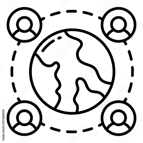 Editable design icon of global users