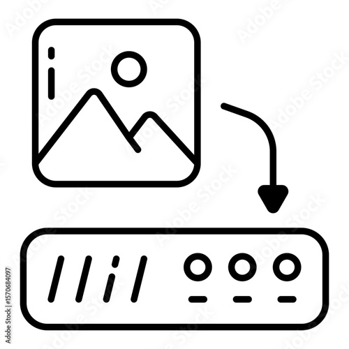 Server photo icon, editable vector