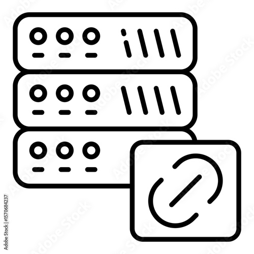 An icon design of data server rack