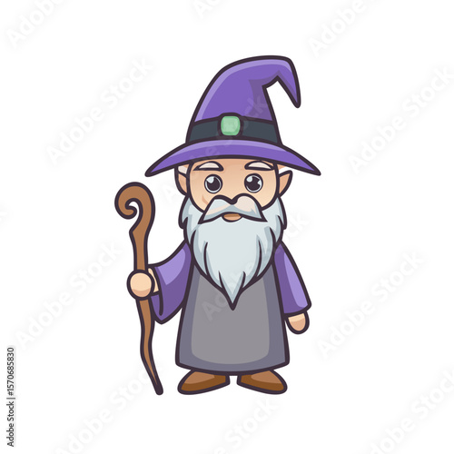Old wizard cartoon character 