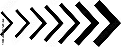 Dynamic moving arrow symbol isolated on transparent background. Speed, acceleration, fast sign vector illustration.