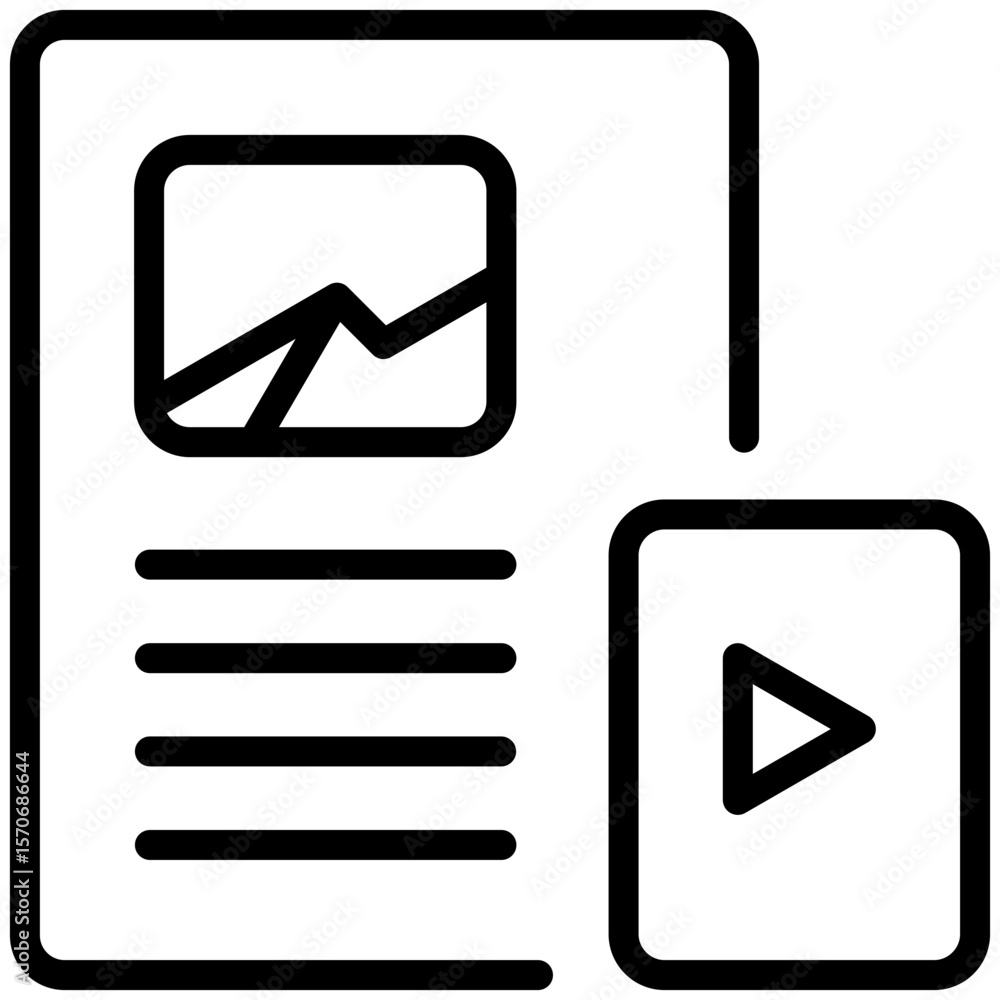 Visual content icon for management productivity, business, website, application, printing, document, poster design, etc Visual content icon for management productivity, business, website, application, printing, document, poster design, etc