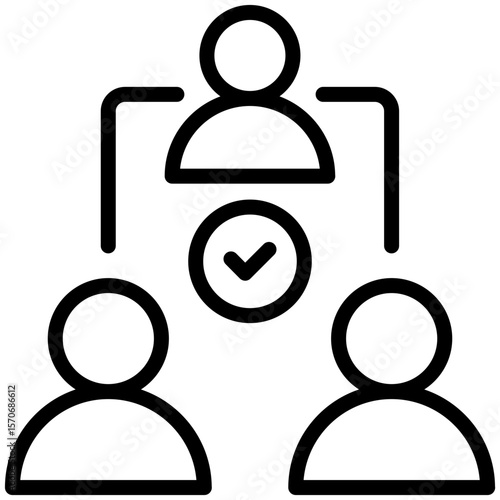 Teamwork icon for management productivity, business, website, application, printing, document, poster design, etc