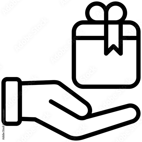 Gift box icon for management productivity, business, website, application, printing, document, poster design, etc