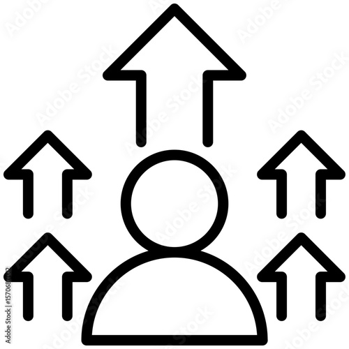 Self improvement icon for management productivity, business, website, application, printing, document, poster design, etc