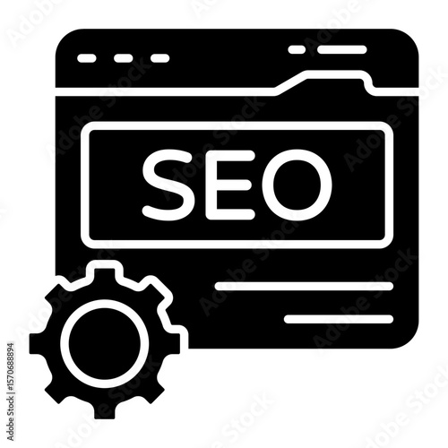 Conceptual solid design icon of se website