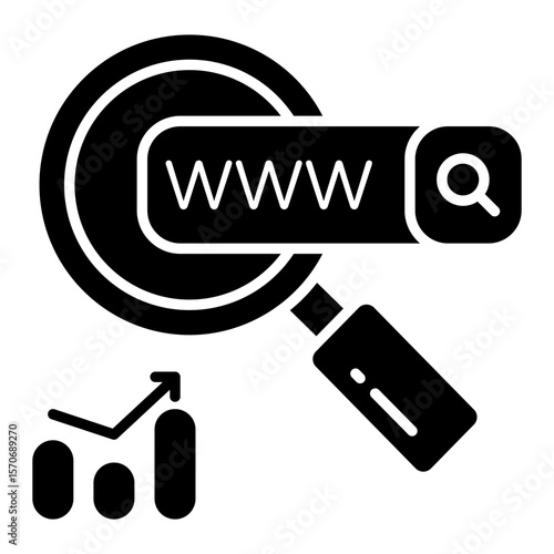 solid design icon of www vector