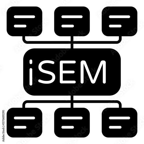 Conceptual solid design icon of sem hierarchy 