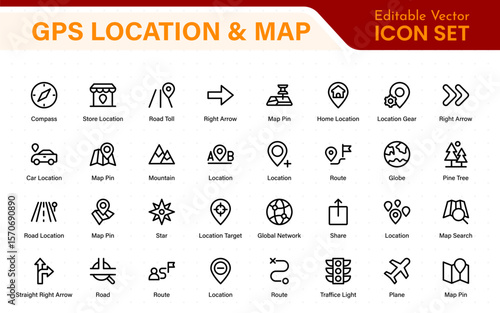 Canvas-taulu GPS Location Icons