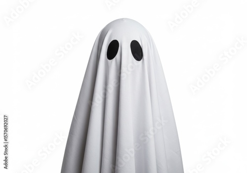 Classic white ghost costume with simple black eyes