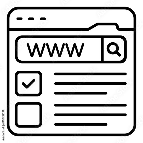 linedesign icon of web browser, search box vector