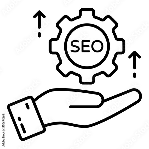 Conceptuallinedesign icon of search engine optimization