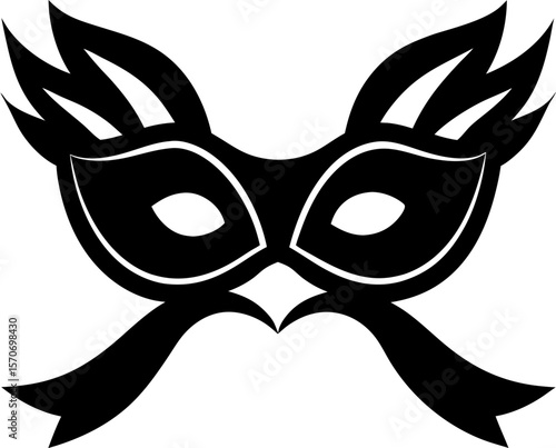 black mask on white background