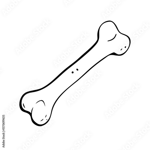 Dog bone cartoon drawing vector illustration 