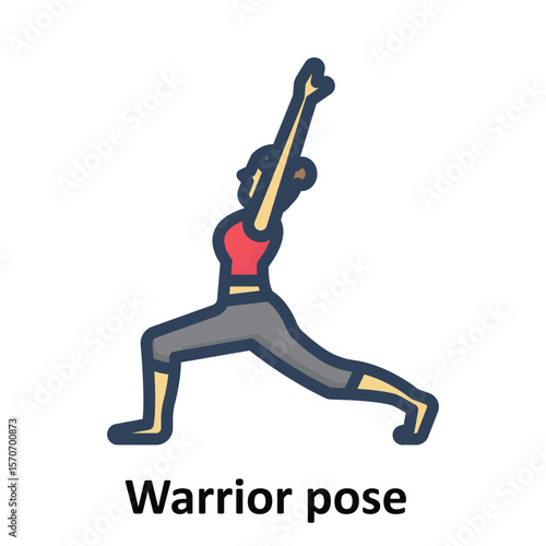 Warrior pose, Vector Icon which can easily modify or edit