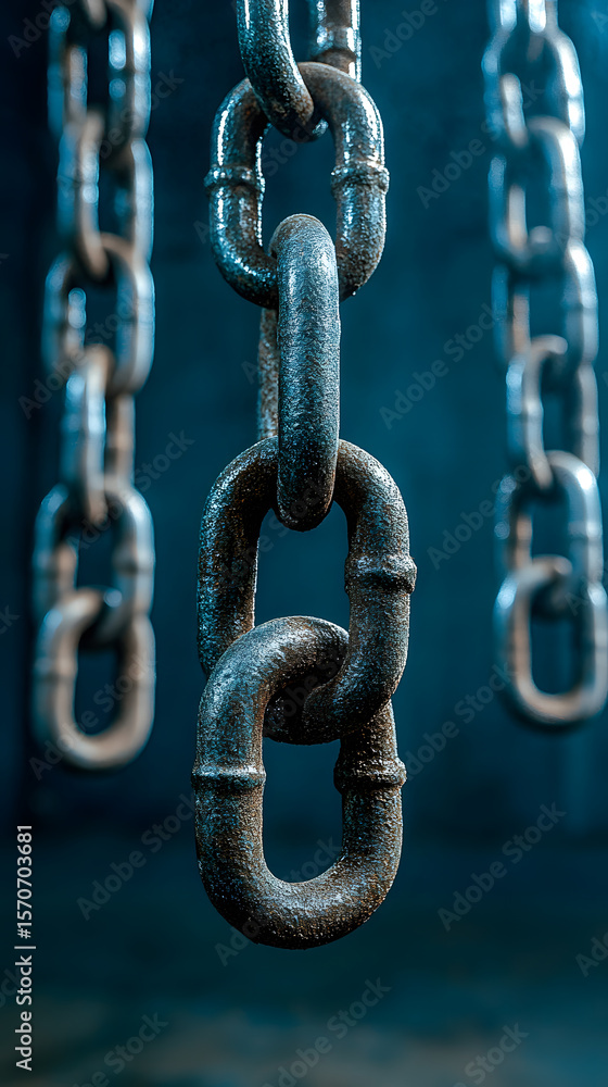 rusty chain on blue rusty chain on blue