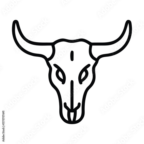 Bull skull head vector monochrome object or design