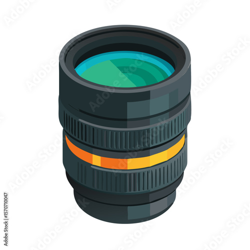 camera lens on white background
