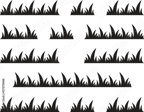 Wallpaper Mural Growing Grass and Cultivated Lawn Silhouettes and Symbols Torontodigital.ca