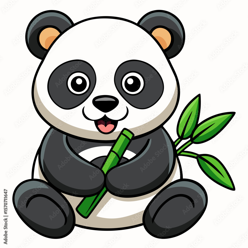 Obraz premium panda and bamboo