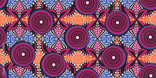 floral Ankara prints, African ethnic traditional Purple, African prints. seamless beautiful Kitenge, chitenge, dutch wax style.fashion design in colorful. botanical abstract motif. African wax prints.