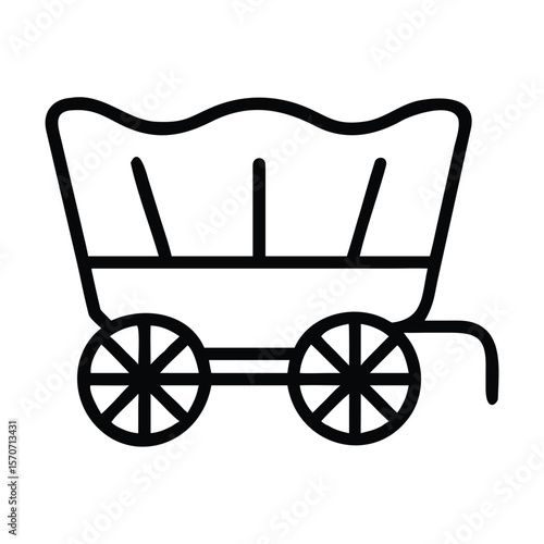 Covered wagon icon isolated on white background