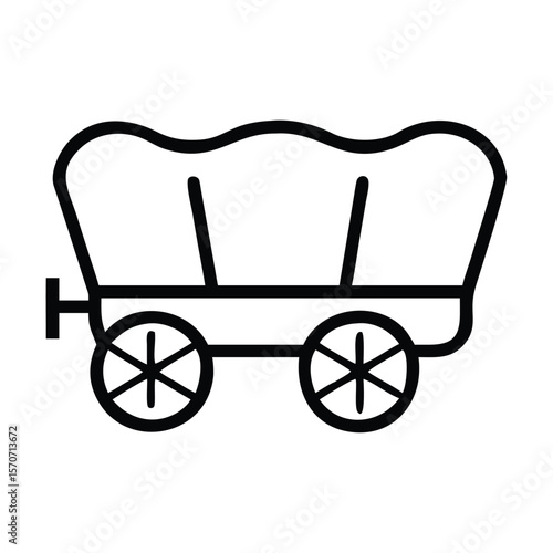 Covered wagon icon isolated on white background