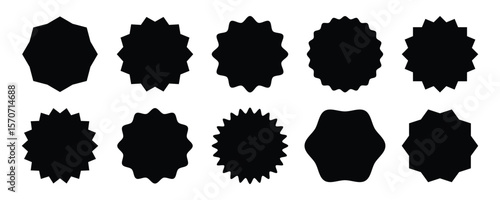 Star burst shape tags for price. stickers mock up set. Vector mockup Sales & Marketing Bursts & Badges. Set of Sale badges. Sale quality tags and labels. Template banner shopping badges. Special offer