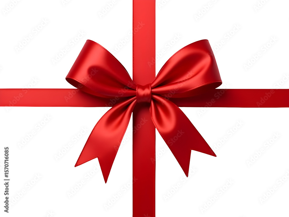 Red Satin Bow Tied with Red Ribbon isolated on a transparent background image Red Satin Bow Tied with Red Ribbon isolated on a transparent background image