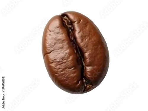 Wallpaper Mural High resolution close up image of a single roasted brown coffee bean isolated on a transparent background Torontodigital.ca