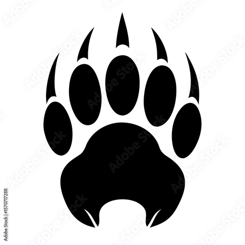 Wallpaper Mural Black bear paw with claws print logo design  Torontodigital.ca