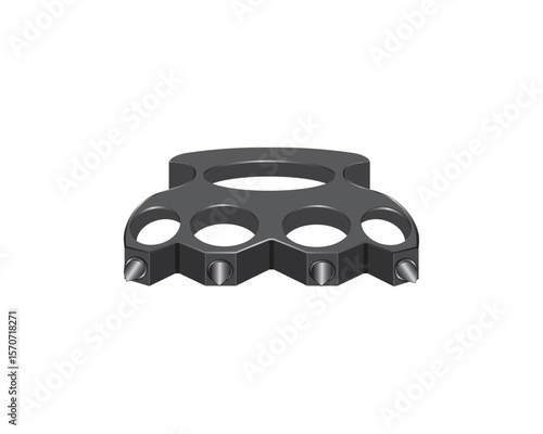 vector design of a tool that is usually worn on the fingers or in the fist as a tool or weapon for self-defense called brass knuckles