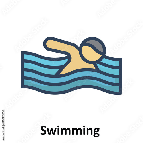 Swimming Vector Icon which can easily modify or edit