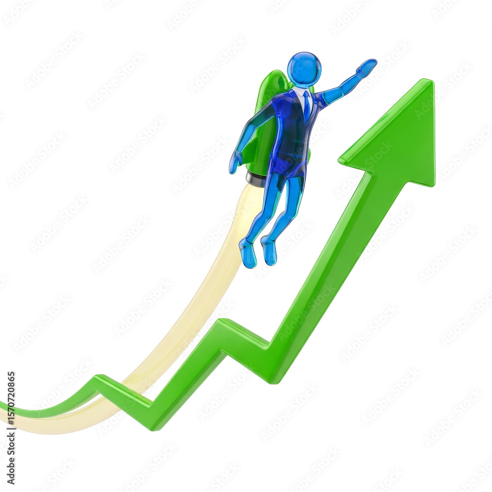 Rocketing to Success: Growth Chart & Entrepreneur Rocketing to Success: Growth Chart & Entrepreneur