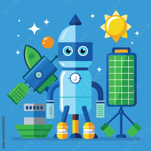 Solar-Powered Rocket A Science Fair Project - Illustration