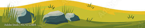 Green Field and Hill Illustration