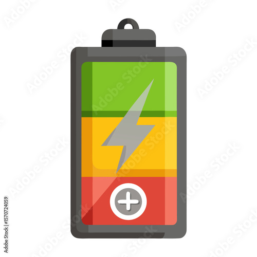 Battery charge indicator with lightning bolt and plus symbol power energy