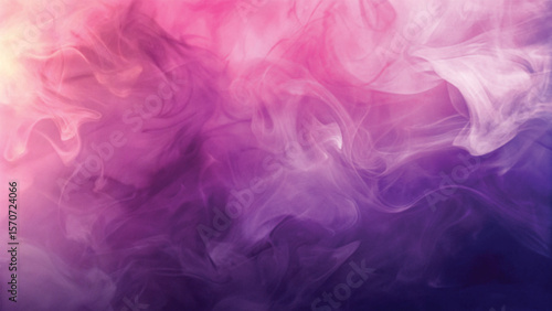 Pink and purple smoke billows in a smooth, flowing wave, creating a dark, colorful, and artful design against a black background