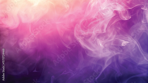 Pink and purple smoke billows in a smooth, flowing wave, creating a dark, colorful, and artful design against a black background
