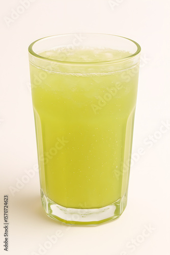Wallpaper Mural A tall glass of refreshing green juice with ice, isolated on a white background Torontodigital.ca
