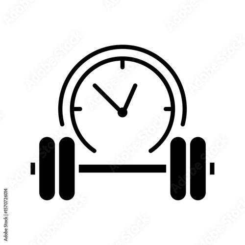 training, workout time icon. linear design icon vector illustration, pictogram isolated on white background. color editable
